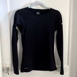 Nike Pro Dri Fit- long sleeve athletic shirt- Black Size S